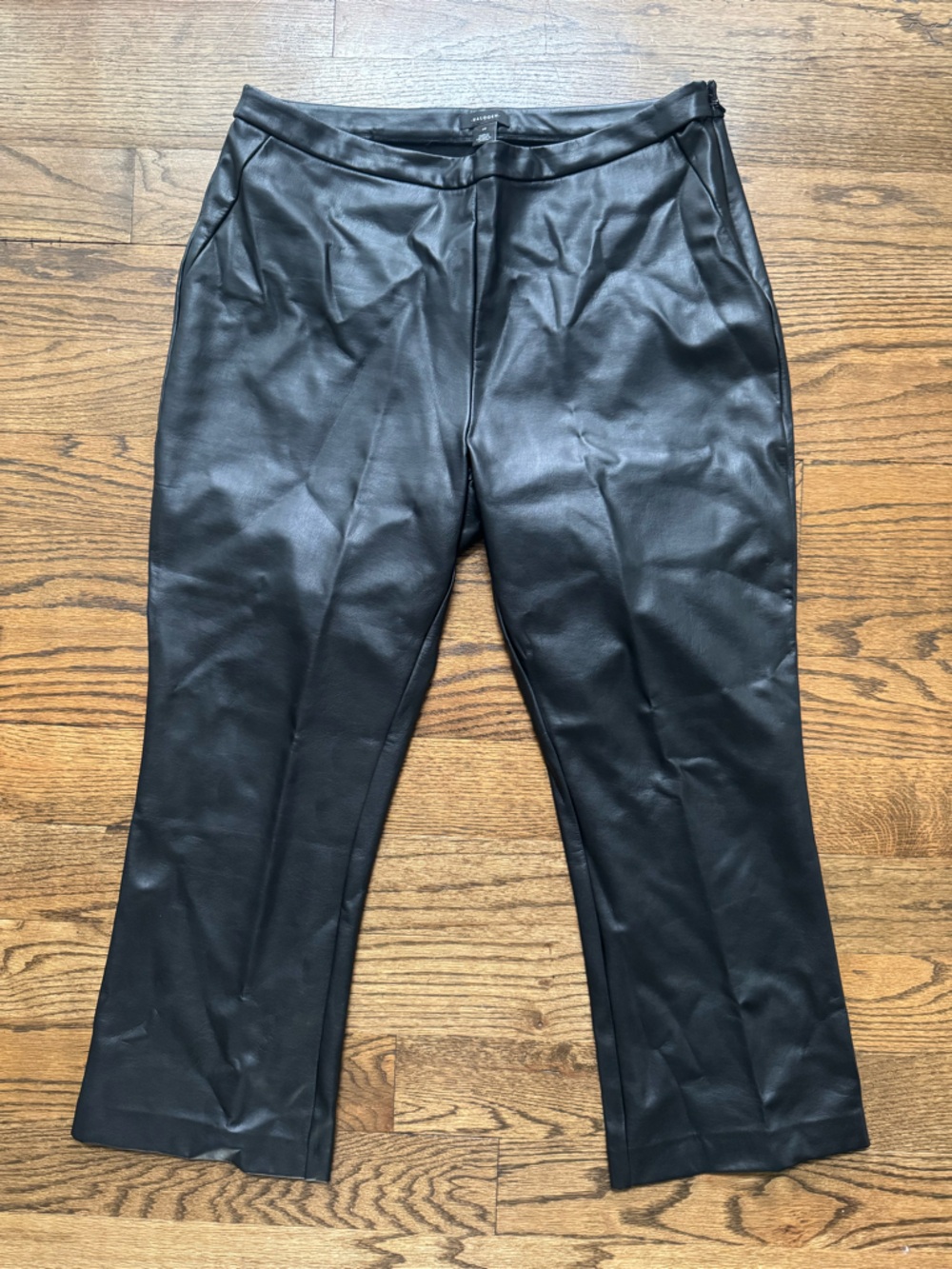 Halogen Faux Leather Straight Leg Pants Black Size 12